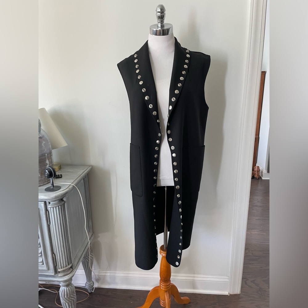 ALEXANDER WANG SNAP FRONT STUD DRESS DUSTER - Picture 4 of 16